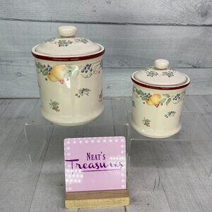 Jay Imports Corelle Coordinates ABUNDANCE Fruit Coffee Tea Canister Jar Set 2
